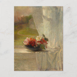 花が窓棚に並ぶby John La Farge ポストカード