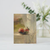 花が窓棚に並ぶby John La Farge ポストカード (スタンド正面)