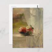 花が窓棚に並ぶby John La Farge ポストカード (正面/裏面)