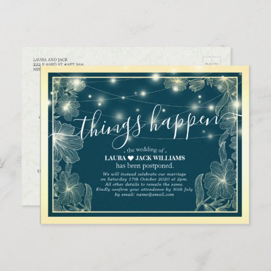 花が結婚遅れる 案内ポストカード (正面/裏面)