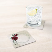 花が緑に燃える スクエアペーパーコースター (インサイチュ)