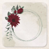 花が緑に燃える スクエアペーパーコースター (正面)