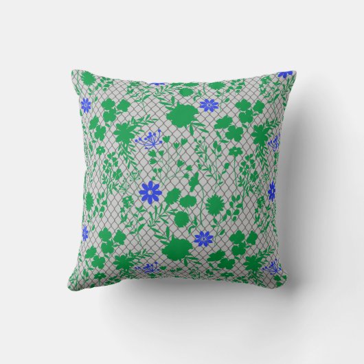 花が緑。01.b FNG01A.LGrey BG クッション (裏面)