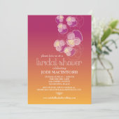 花が舞うオンブレのウェディングシャワー 招待状 (スタンド正面)