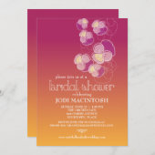 花が舞うオンブレのウェディングシャワー 招待状 (正面/裏面)