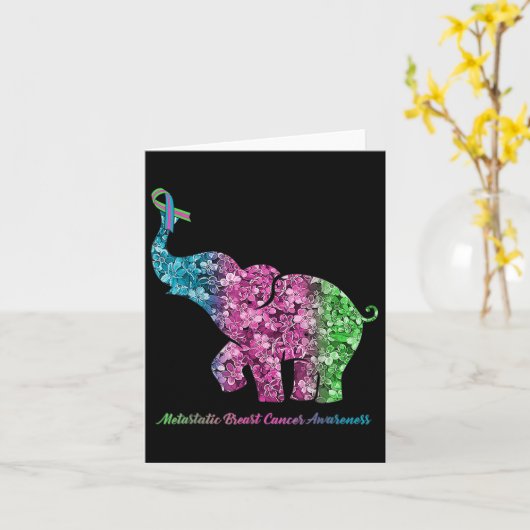 花が転移性乳がん戦争を起こすゾウ カード (黄色い花)