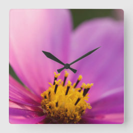 花が閉まる スクエア壁時計