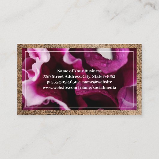 花が閉まる |レザー縁ど 名刺 (裏面)