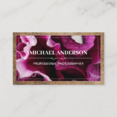 花が閉まる |レザー縁ど 名刺 (正面)