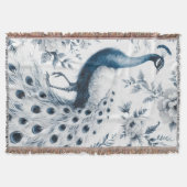花が青い孔雀 スローブランケット (正面)