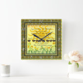 花が黄色い私の太陽 スクエア壁時計 (ホーム)