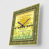 花が黄色い私の太陽 スクエア壁時計 (傾斜)