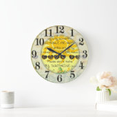 花が黄色い私の太陽 ラージ壁時計 (ホーム)