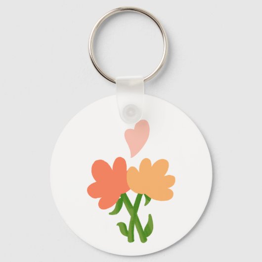 花が2つ  キーホルダー (正面)