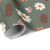 花きのこの可愛い居心地の良い毛織物&ピネコン ラッピングペーパー (ロールコーナー)