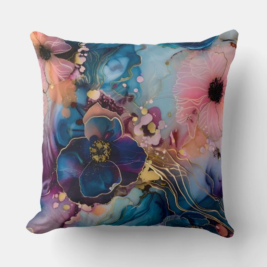 花きらめくオートクチュール植物学 クッション (正面)