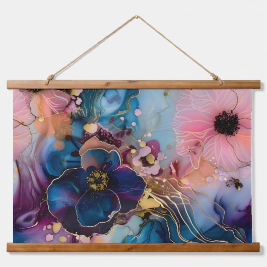 花きらめくオートクチュール植物学 吊り下げ型タペストリー (正面)