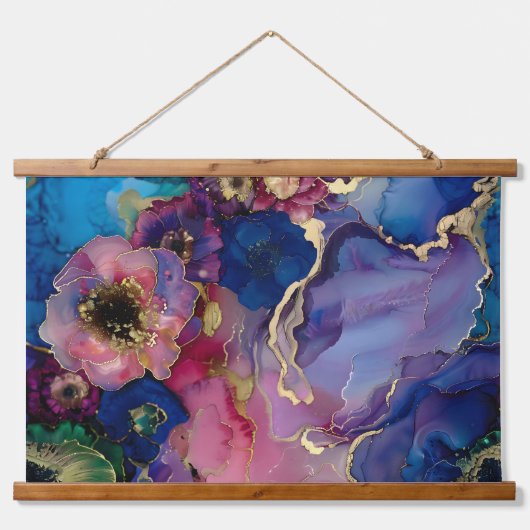 花きらめくオートクチュール植物学 吊り下げ型タペストリー (正面)