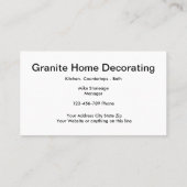 花こう岩の家の飾ること 名刺 (裏面)