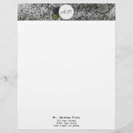 花こう岩の灰色のモノグラムおよび住所 レターヘッド