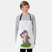 花つきカワウソ エプロン (着用した状態)