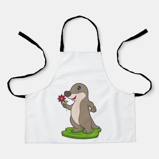 花つきカワウソ エプロン (正面)