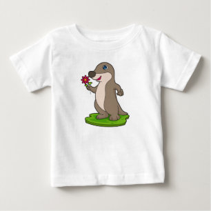 花つきカワウソ ベビーTシャツ