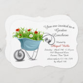 花でいっぱいのシャベル 招待状 (正面/裏面)