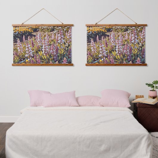 花でいっぱいのフィールド – Wall Tapestry 吊り下げ型タペストリー (寝室)
