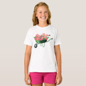 花でいっぱいの手押しTシャツ Tシャツ (正面フル)