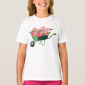 花でいっぱいの手押しTシャツ Tシャツ (正面)