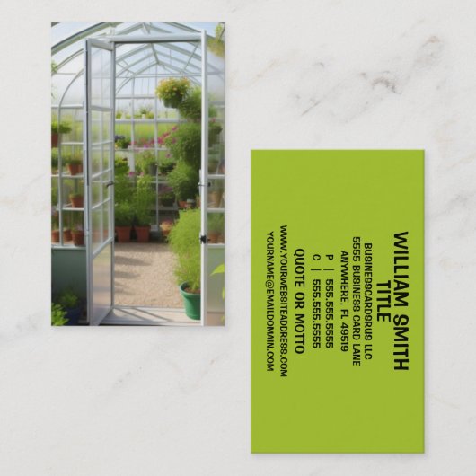 花でいっぱいの温室 名刺 (正面/裏面)