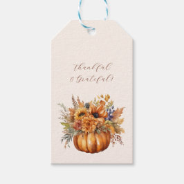 花でカボチャ – 感謝と感謝 ギフトタグ