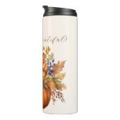 花でカボチャ – 感謝と感謝 –  タンブラー (回転右)