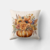 花でカボチャ – 感謝祭 –  クッション (裏面)