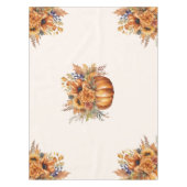 花でカボチャ – 感謝祭 –  テーブルクロス (正面)