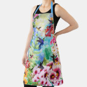 花でハミングする鳥 エプロン (インサイチュ)