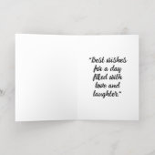 花でハミングする鳥 箔グリーティングカード (内側レイダウン)