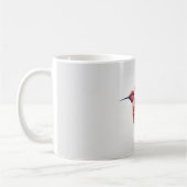 花でハミング飛んでいるする鳥 コーヒーマグカップ (左)