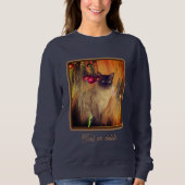 花でポーズをとるシャムパーソナライズされた猫 スウェットシャツ (正面)