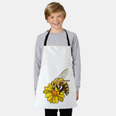 花でミツバチ エプロン (着用した状態)