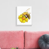 花でミツバチ キャンバスプリント (インサイチュ (リビング))