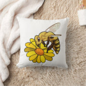 花でミツバチ クッション (ブランケット)