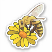 花でミツバチ シール (正面)