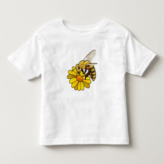 花でミツバチ トドラーTシャツ (正面)