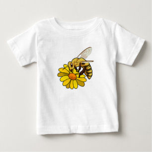 花でミツバチ ベビーTシャツ