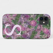 花でモノグラムパーソナライズされたがいっぱい Case-Mate iPhoneケース (裏面(横))