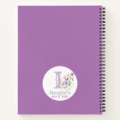 花でモノグラム&名前 ノートブック (裏面)