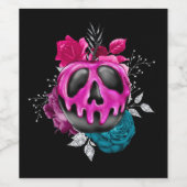 花でリンゴを毒入れした ワインラベル (シングルラベル)