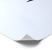 花で作った黒猫シルエットカラフル ポスター (角)